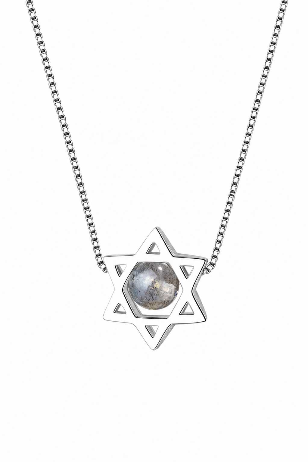 Star of David - Rose Stone Necklace
