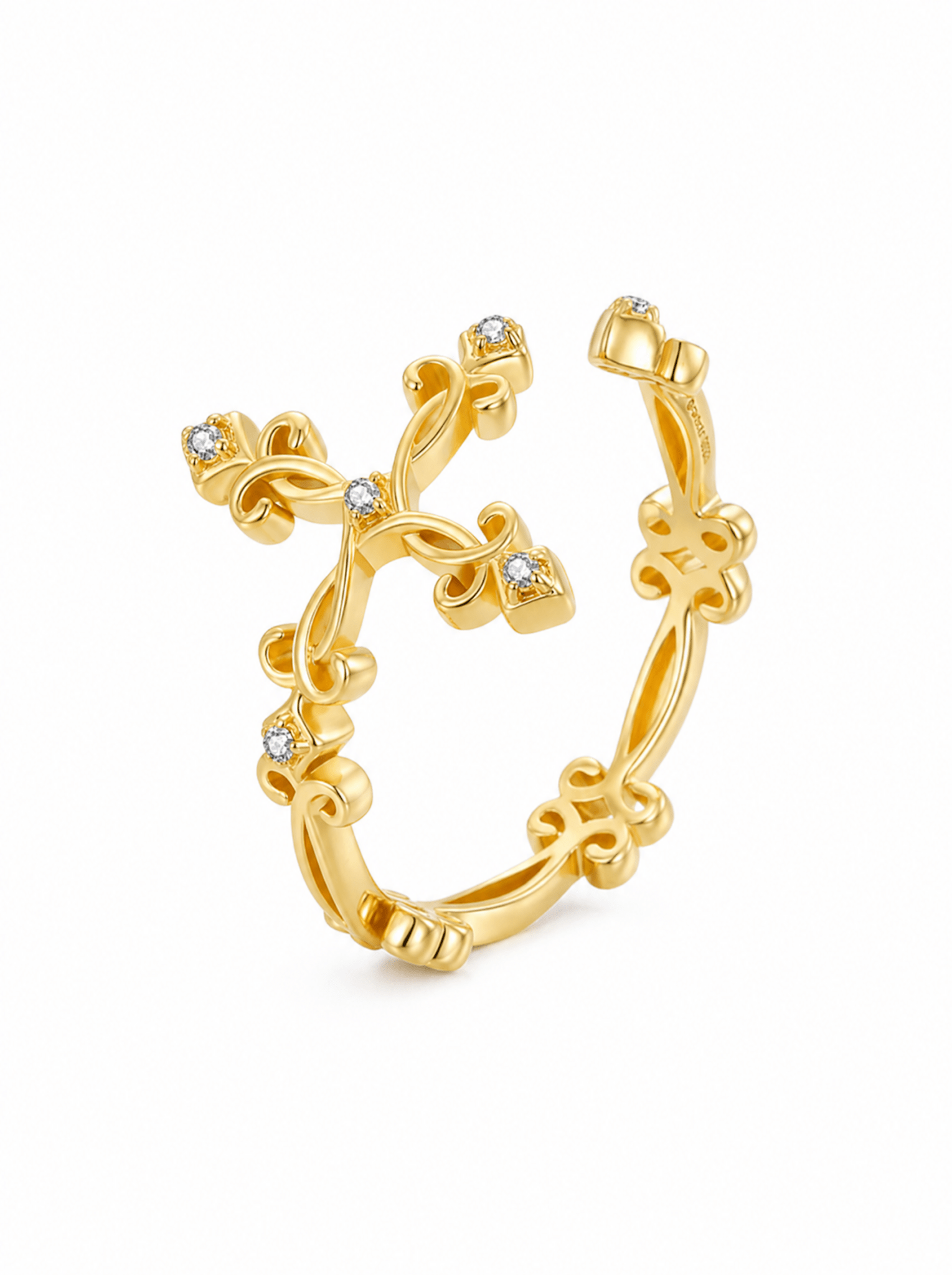 Cross RIng (Definir nome) - EMET | Personalized Hebrew Jewelry, Name Necklaces & Faith-Inspired Designs