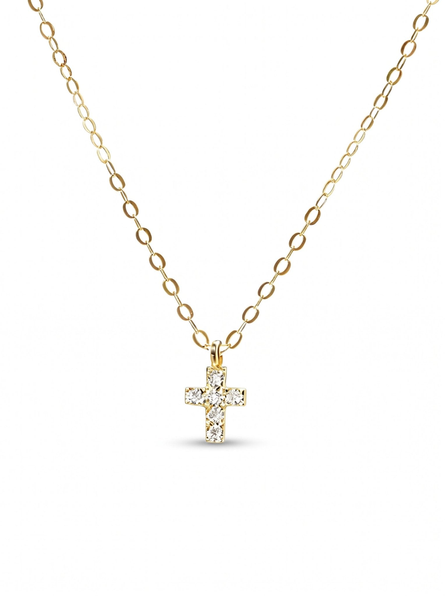 Grace - Gold Cross Necklace - EMET | Personalized Hebrew Jewelry, Name Necklaces & Faith-Inspired Designs