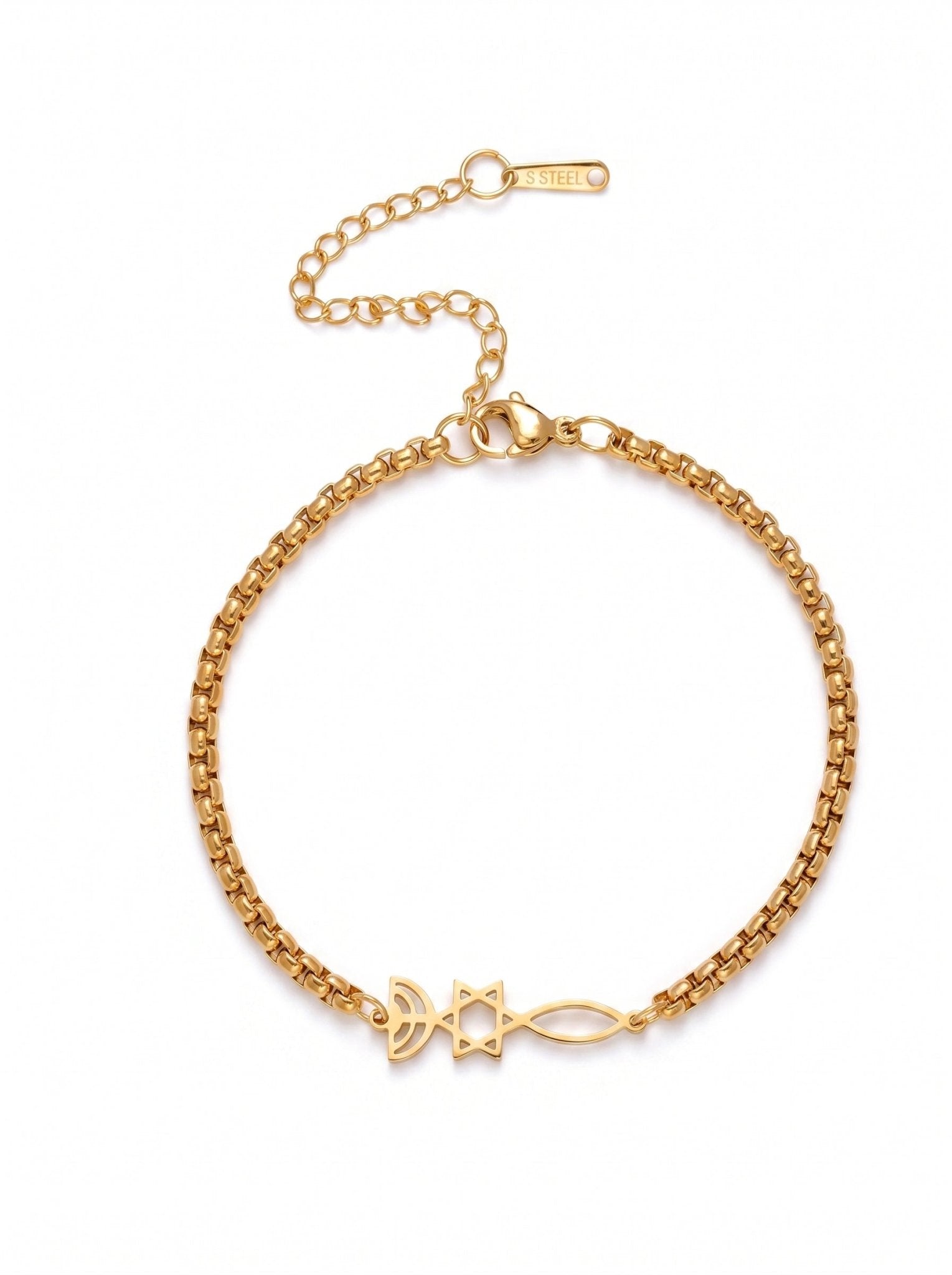 Messianic Seal - Gold Bracelet - EMET | Personalized Hebrew Jewelry, Name Necklaces & Faith-Inspired Designs
