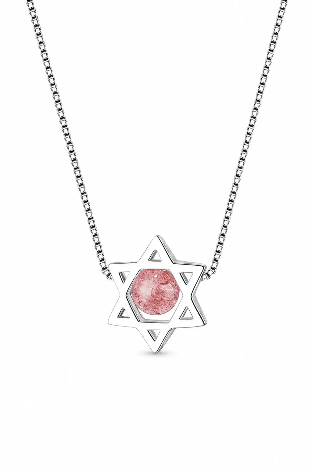 Star of David - Rose Stone Necklace - EMET